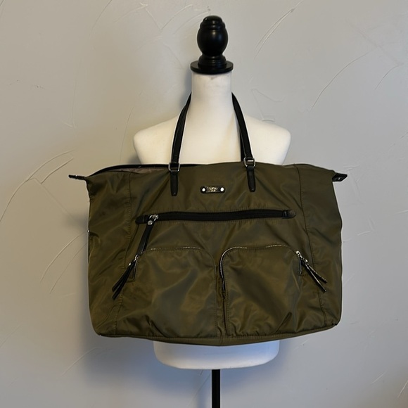 Tutilo Green Neverfull Carryall Travel Tote Everyday GUC - Picture 1 of 7